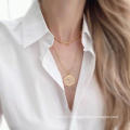 UNIQ Layered Paperclip Chain Coin Eye Pendant Necklace